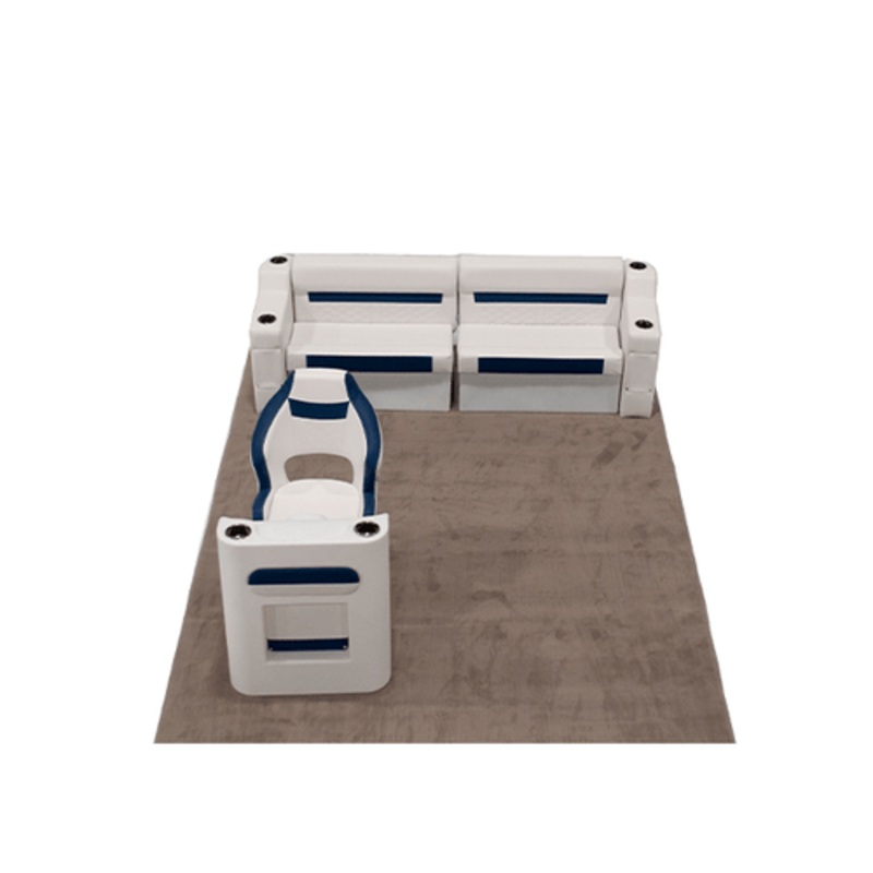 Wise DLX Rear Bench & Steering Console Pontoon Furniture Set