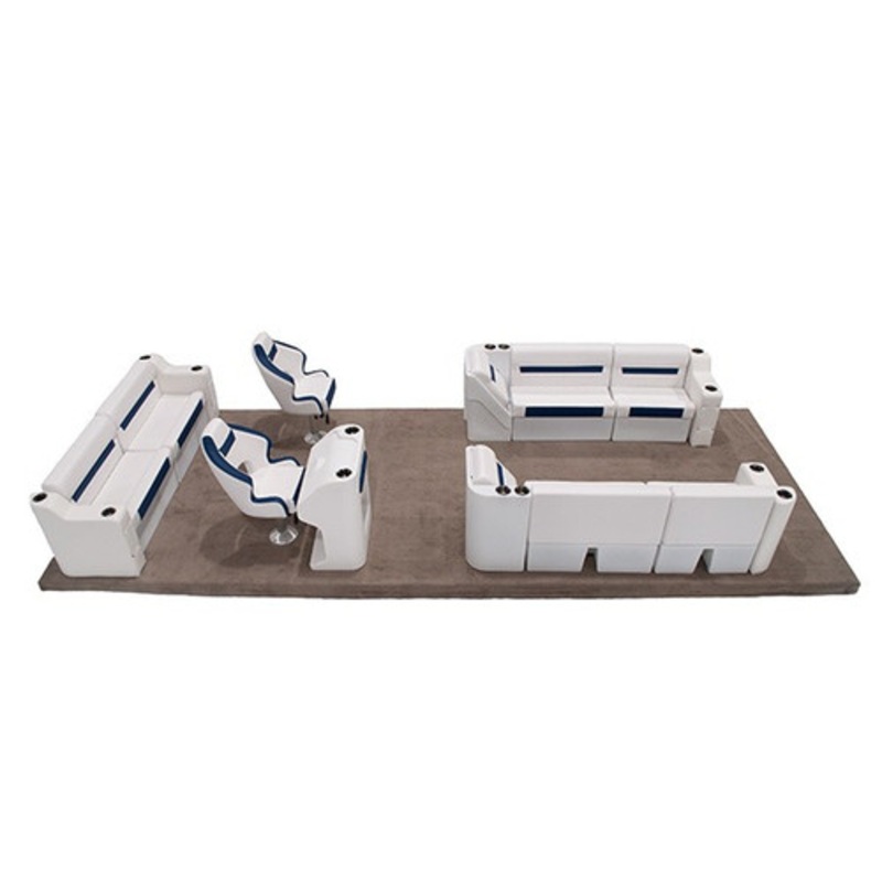 Wise DLX Full Lounge with Double Bucket Seat Pontoon Furniture Set