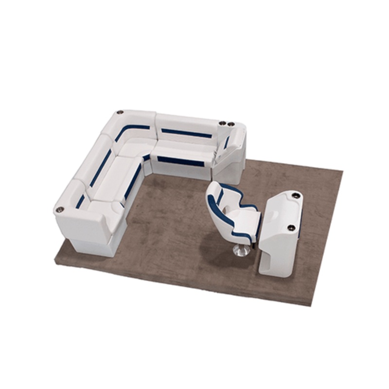 Wise DLX Rear L Leanback & Steering Console Pontoon Furniture Set