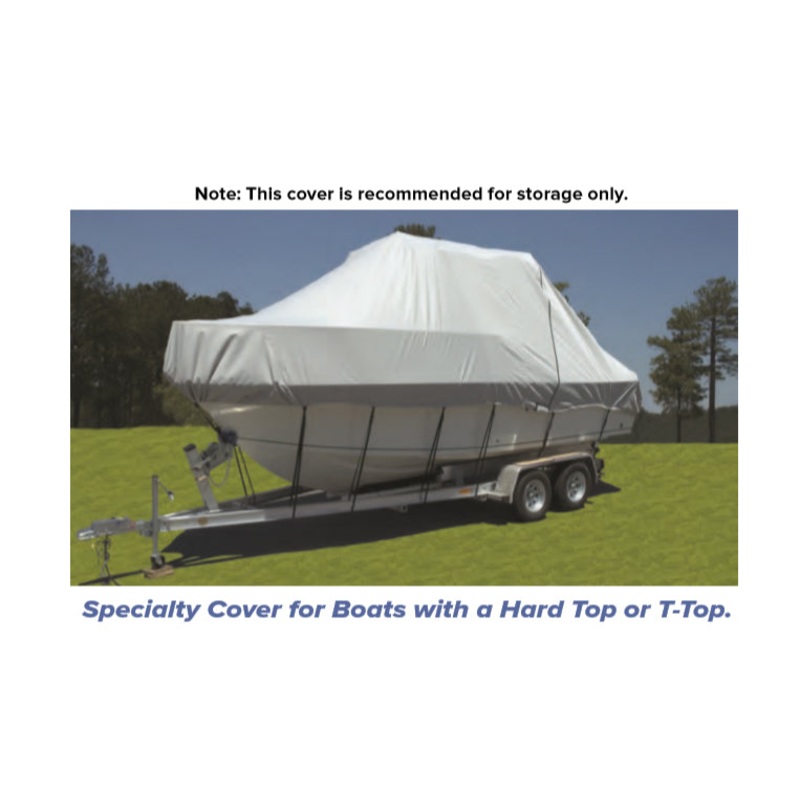 CARVER 90023P-10 – DEHT COVER 22’7 –  23’6  O/B Performance Poly-Guard (Haze Gray) STYLE TO FIT 23′ OUTRAGE,  23′ CONQUEST WITH T-TOP, 23 TERN CAT w/ Tower and Center Console/Cuddy Fishing Boats 23′ with T-Top