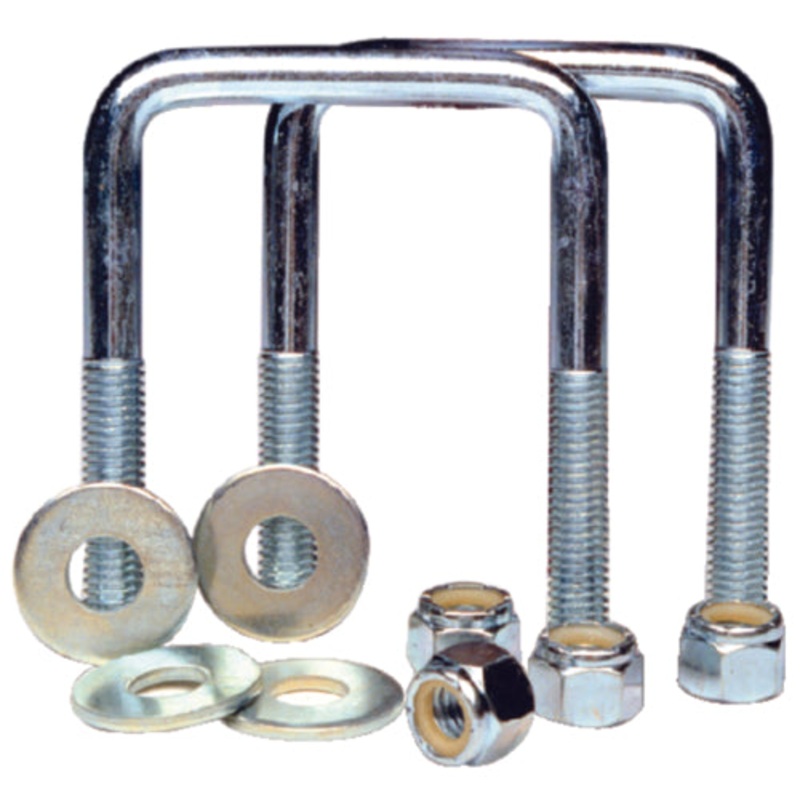 TIE-86206 Tie Down Engineering Zinc Plated Square U-Bolt Kit 1/2-13 X 3.12 X 4 ZINC PLATED