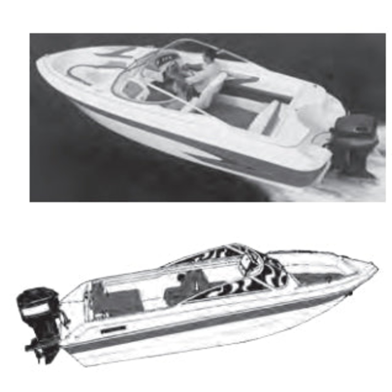 CARVER 77020P – V-hull runabout boats (including Euro-style) with windshield and hand or bow rails, O/B Styled to Fit ROBALO R207 And 20′ Dual Console Boats  (Haze Gray)