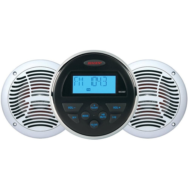 JEN-CPM150 Jensen CPM 150 Stereo Package – AM/FM, USB, Bluetooth 160 Watt Stereo System with 2 – 6.5 Dual Cone Speakers