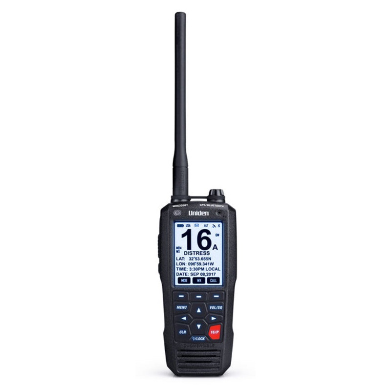 Uniden MHS335BT Floating Handheld VHF Marine Radio with Bluetooth UNI-MHS335BT