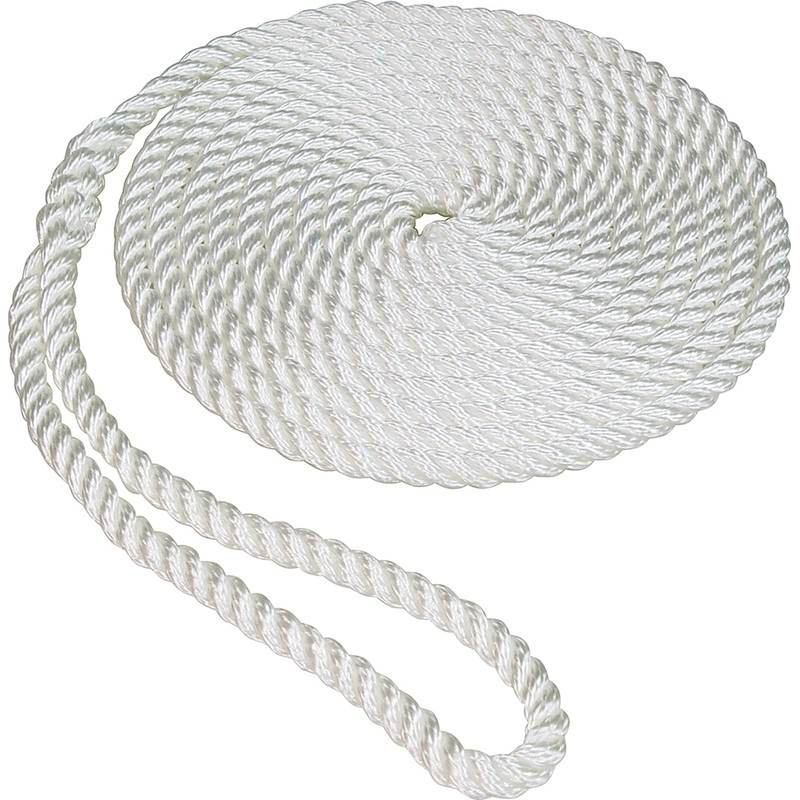 Twisted Nylon Dock Line|3/8″ x 10’|3/8″ x 15’|3/8″ x 20’|3/8″ x 25’|1/2″ x 15’|1/2″ x 20’|1/2″ x 25’|1/2″ x 35’|5/8″ x 25’|5/8″ x 30’|5/8″ x 35′