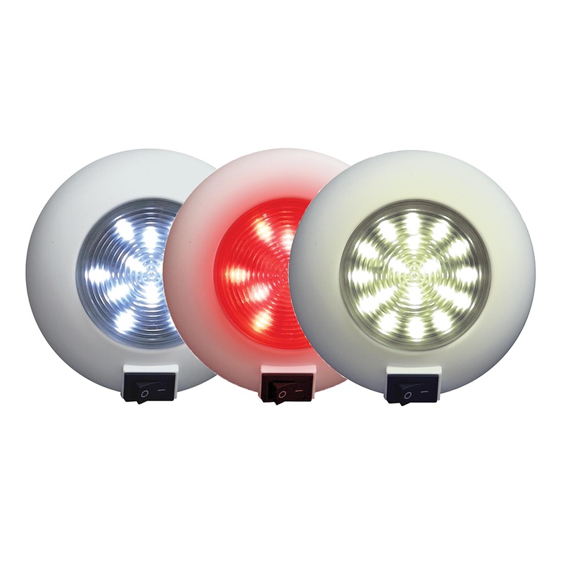 LED Surface Mount Dome Light|White (18 LEDs)|Soft White (18 LEDs)|White (12 LEDs)|Red (9 LEDs)|White & Red (12 & 9 LEDs)