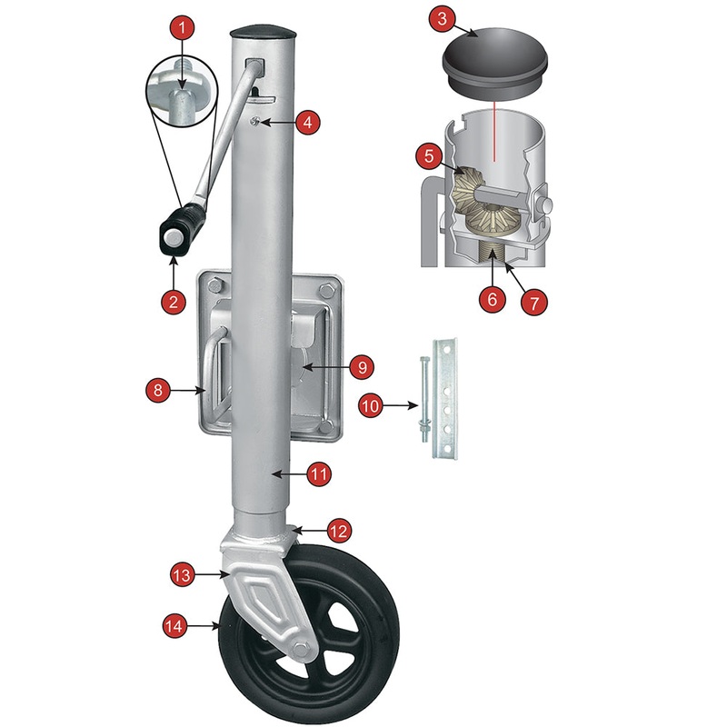 SEACOAT Swing-Up Trailer Jack | 1500 lb