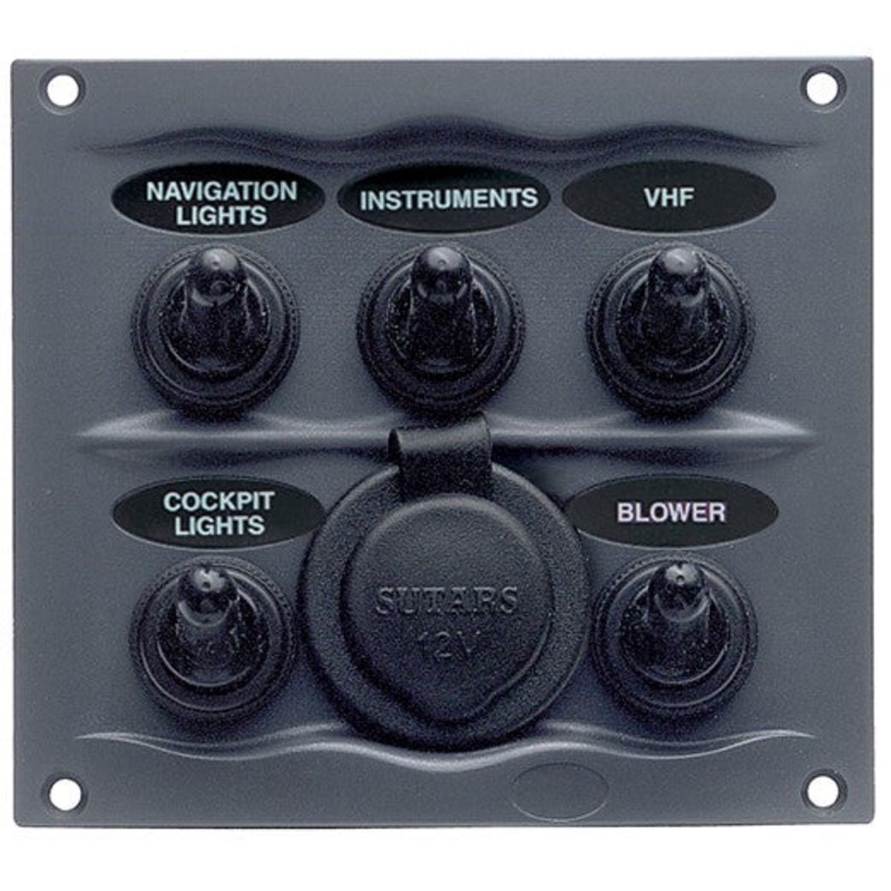 BEP Waterproof Switch Panel – 5 Switch 12V Socket