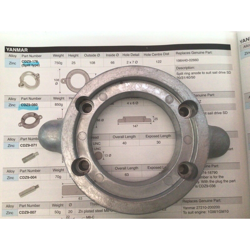 Sail Drive Yanmar Anode Pair