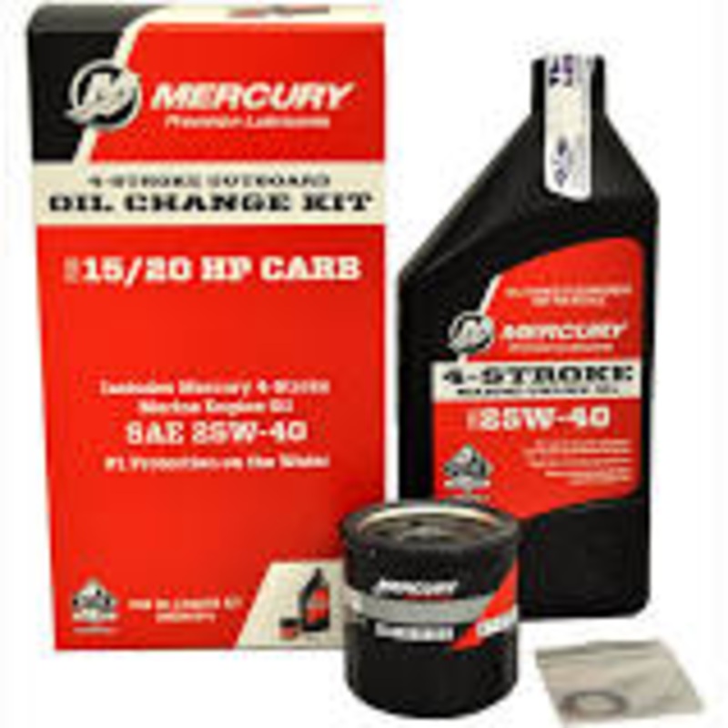 Mercury 15/20 HP Carb/EFI 25W40 Marine Oil Change Kit 8M0081914