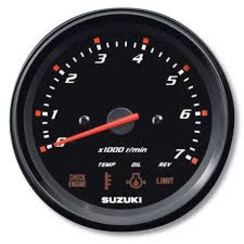 Suzuki 4 Black Face Tachometer with monitor functions; 34200-93J02