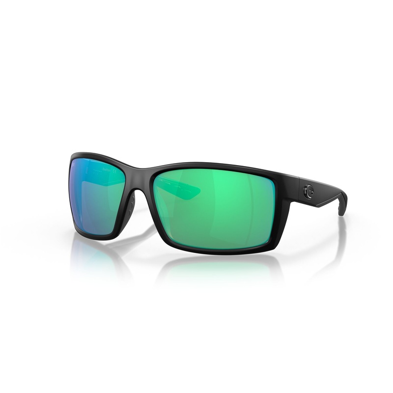 Costa Reefton Sunglasses|Blackout Frames – Green Mirror Glass Lens – Black Logo